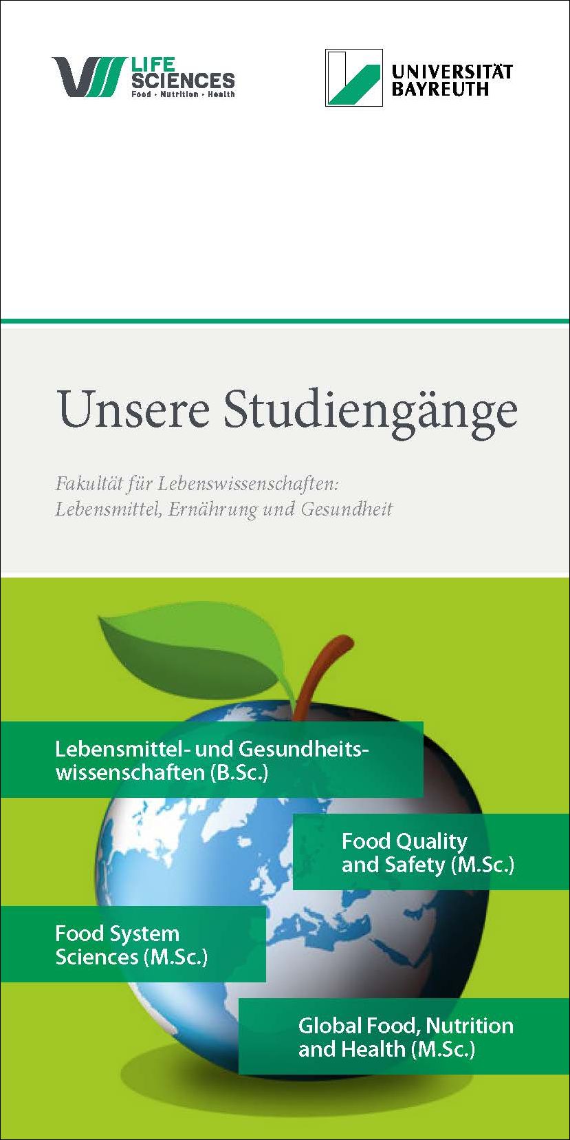 Leaflet cover Unsere Studiengänge