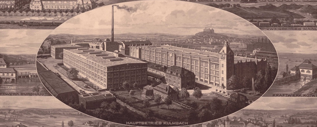 Hauptbetrieb der Kulmbacher Spinnerei um 1925 (Sammlung Pöhner)